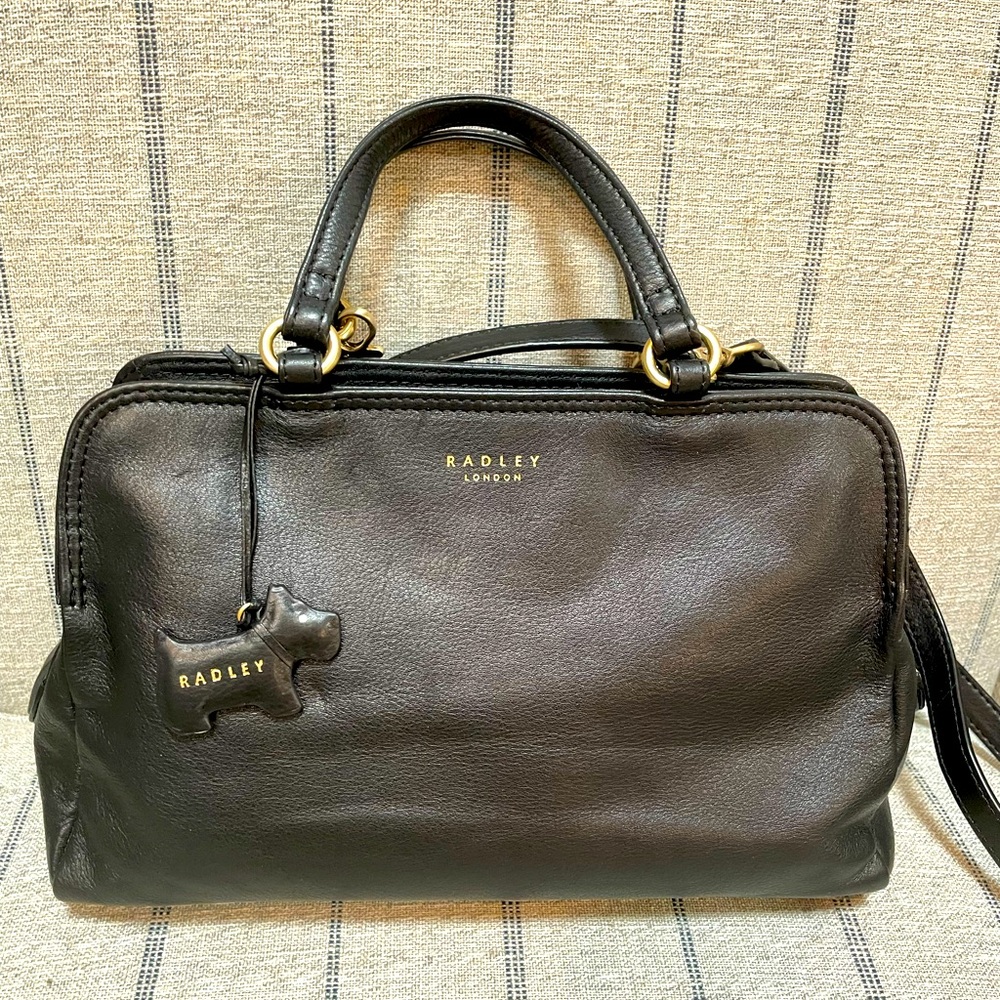 Radley London black zip top grab bag/shoulder bag